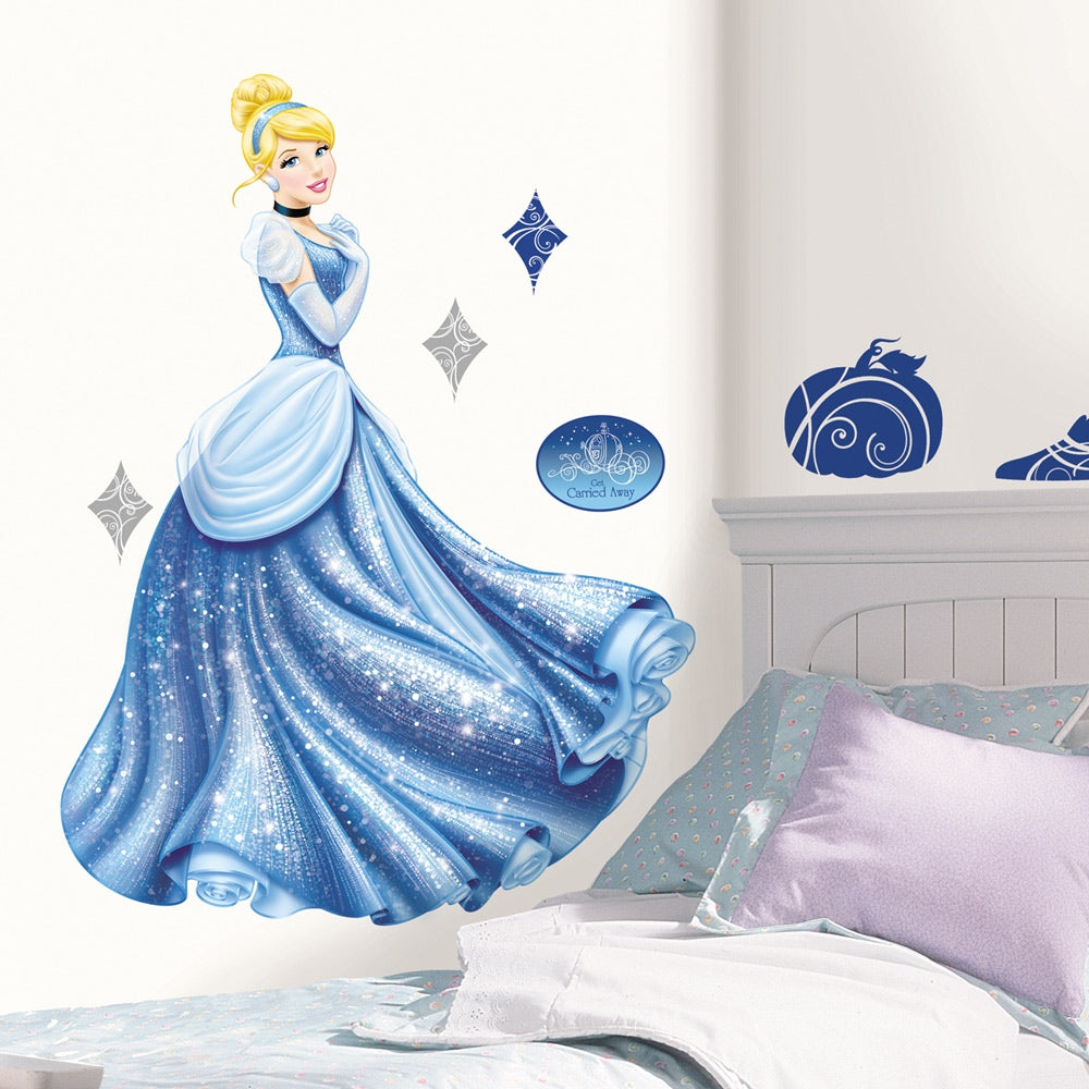 Cinderella Glamour Giant Wall Decal with Glitter