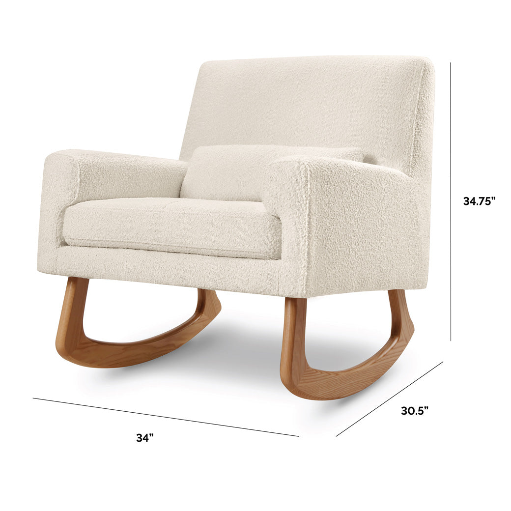 Dimensions of Nursery Works Sleepytime Rocker in -- Color_Ivory Boucle with Light Legs