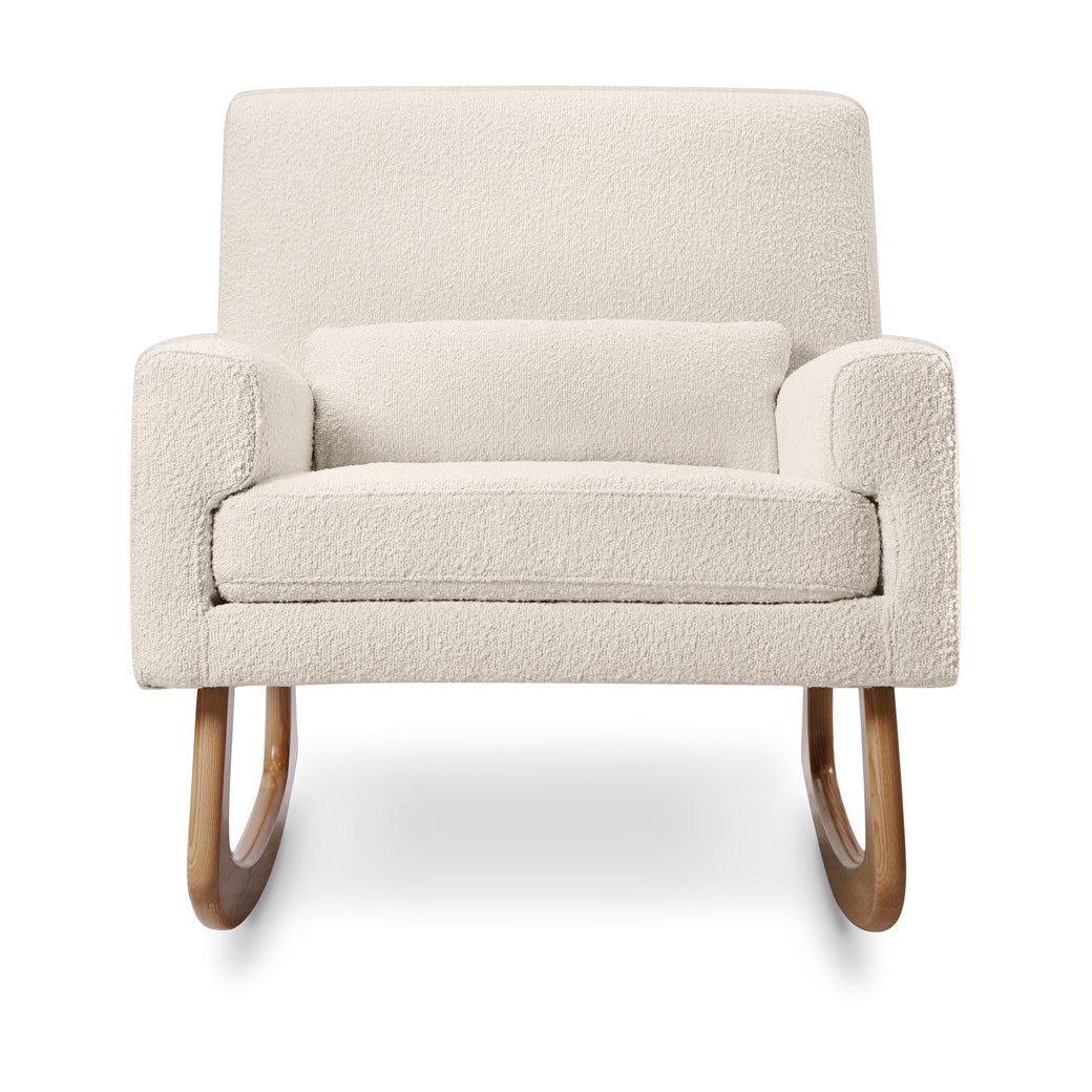 Front view of Nursery Works Sleepytime Rocker in -- Color_Ivory Boucle with Light Legs