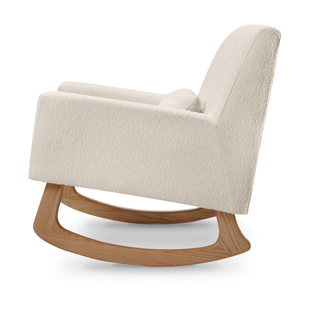Side view of Nursery Works Sleepytime Rocker in -- Color_Ivory Boucle with Light Legs