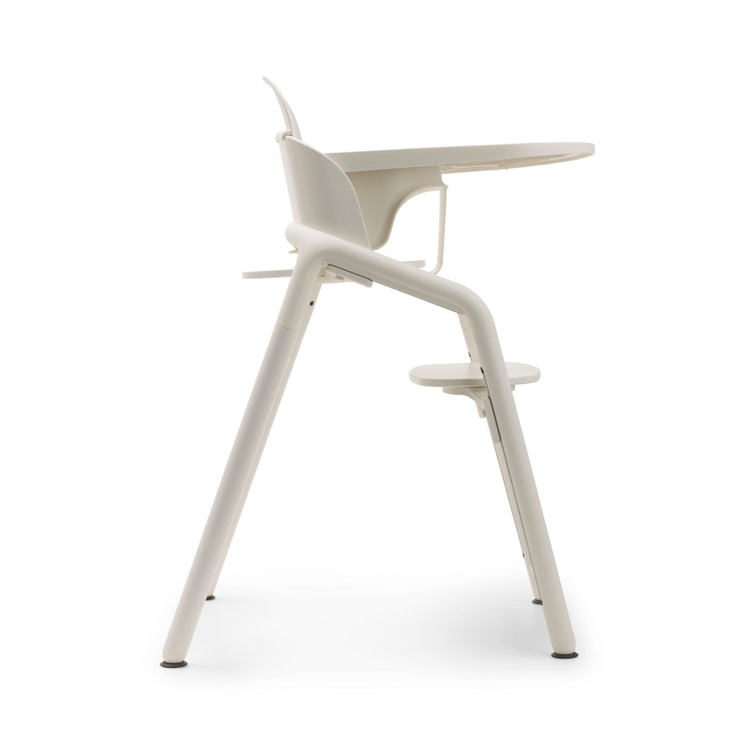 Side view of Bugaboo Giraffe High Chair with tray in --Color_White