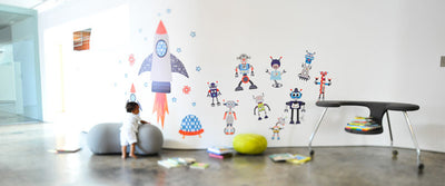 Cutesy Characters Build-A-Bot Wall Stickers