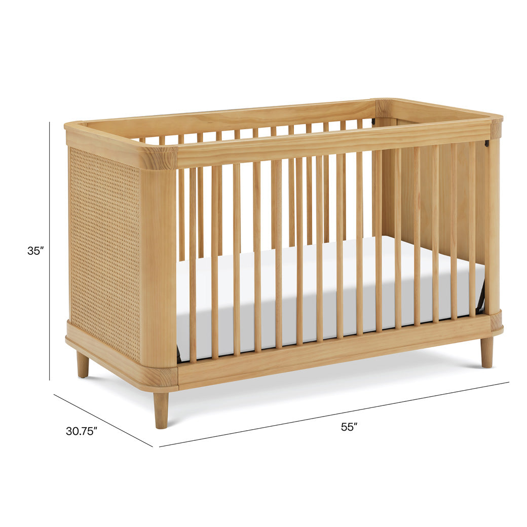 Dimensions of The Namesake Marin 3-in-1 Convertible Crib in -- Color_Honey/Honey Cane