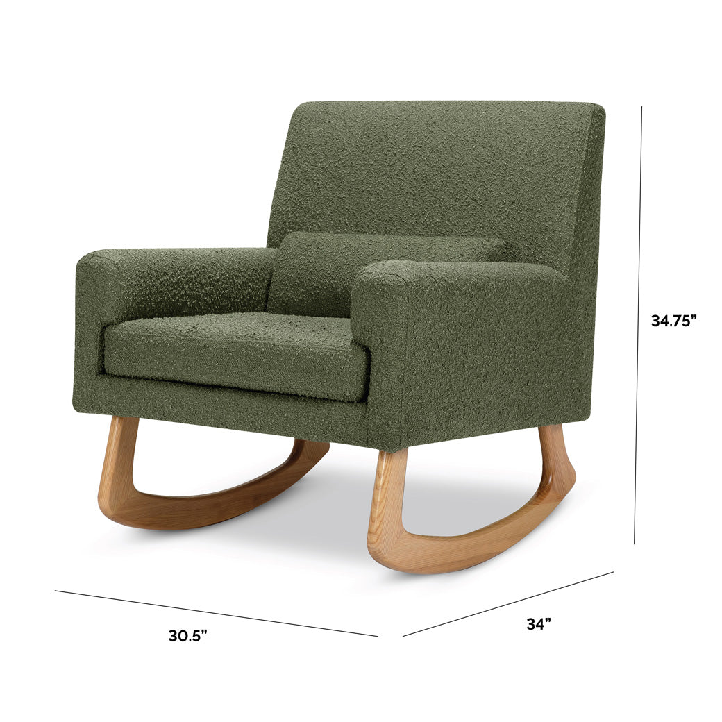 Dimensions of Nursery Works Sleepytime Rocker in -- Color_Olive Boucle with Light Legs