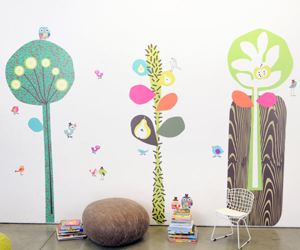 Where the Wild Things Grow Three Towering Trees Wall Stickers