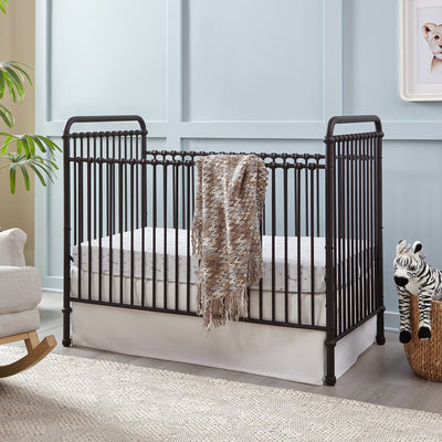 Namesake`s Abigail 3 in 1 Crib with a blanket over the rail  in -- Color_Vintage Iron