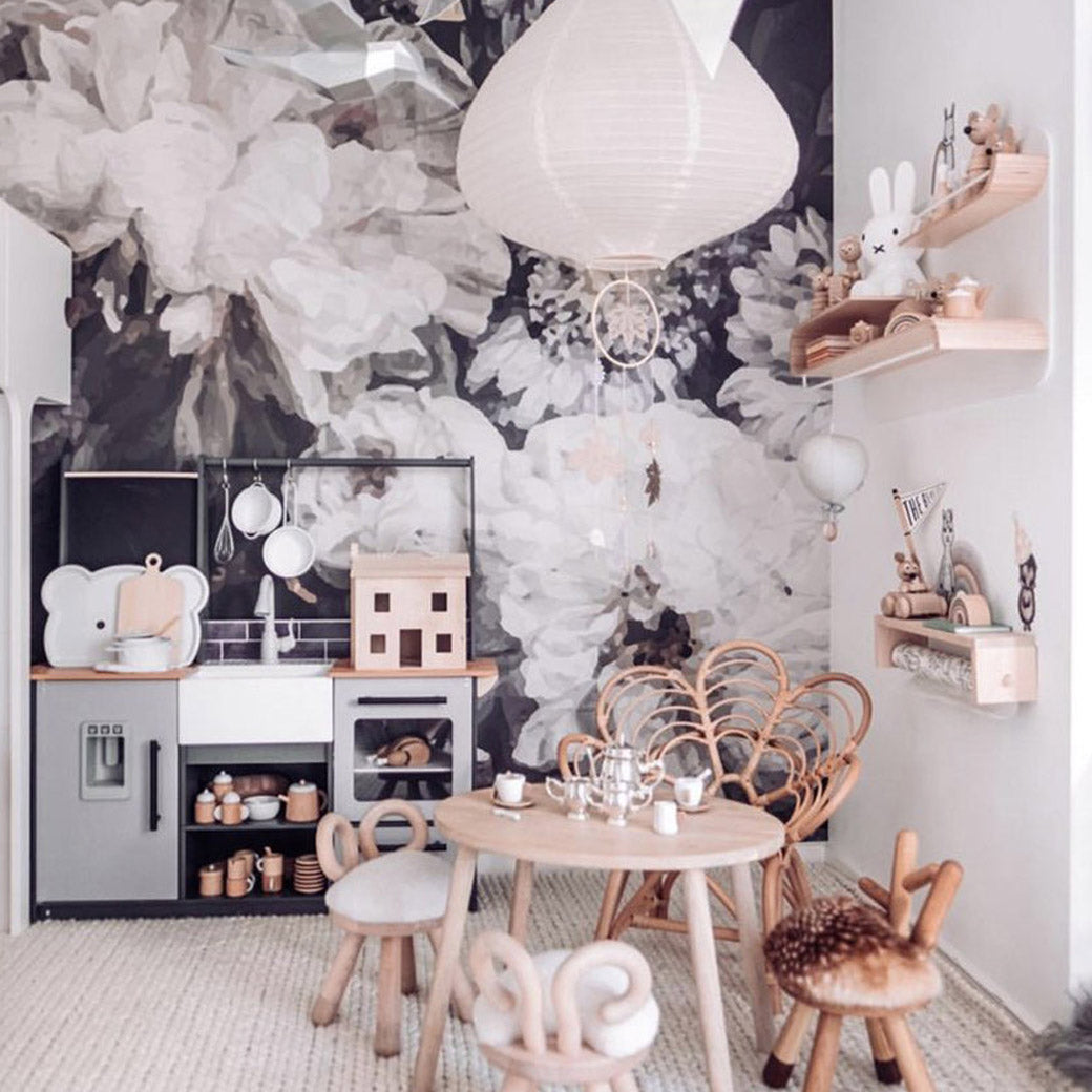 Anewall Dark Floral Wallpaper | Modern Nursery™