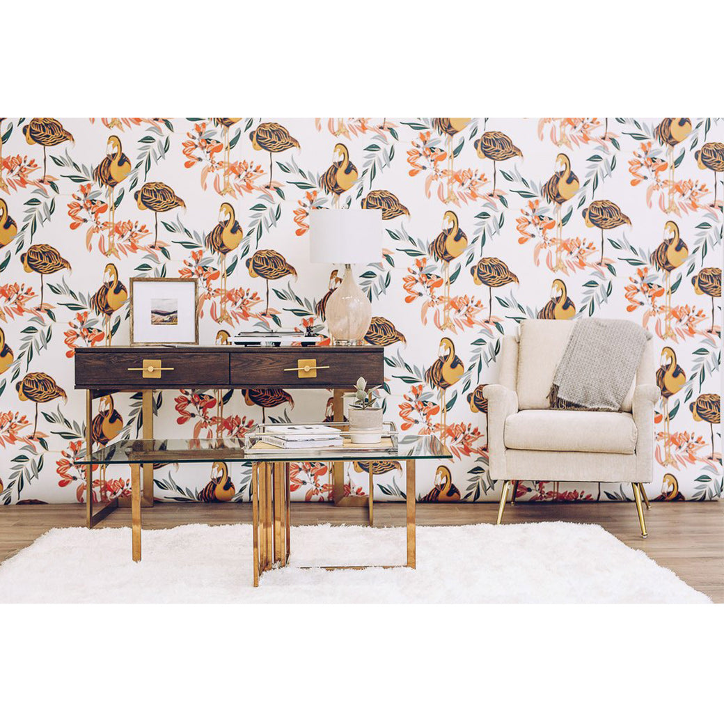 Pink Lady Flamingo Wallpaper