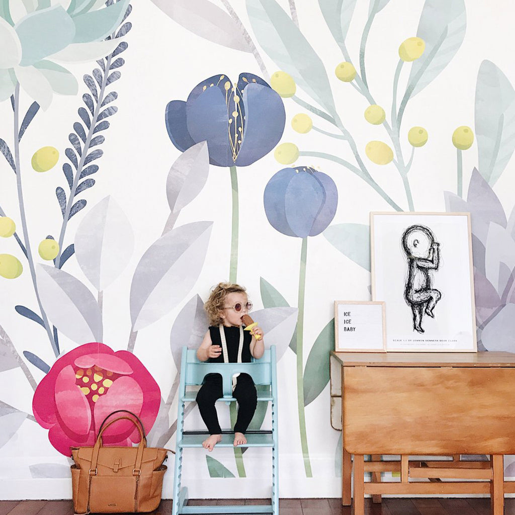 succulent mural Succulent Wallpaper | Lush Garden Pattern Wallpaper / Peel & Stick