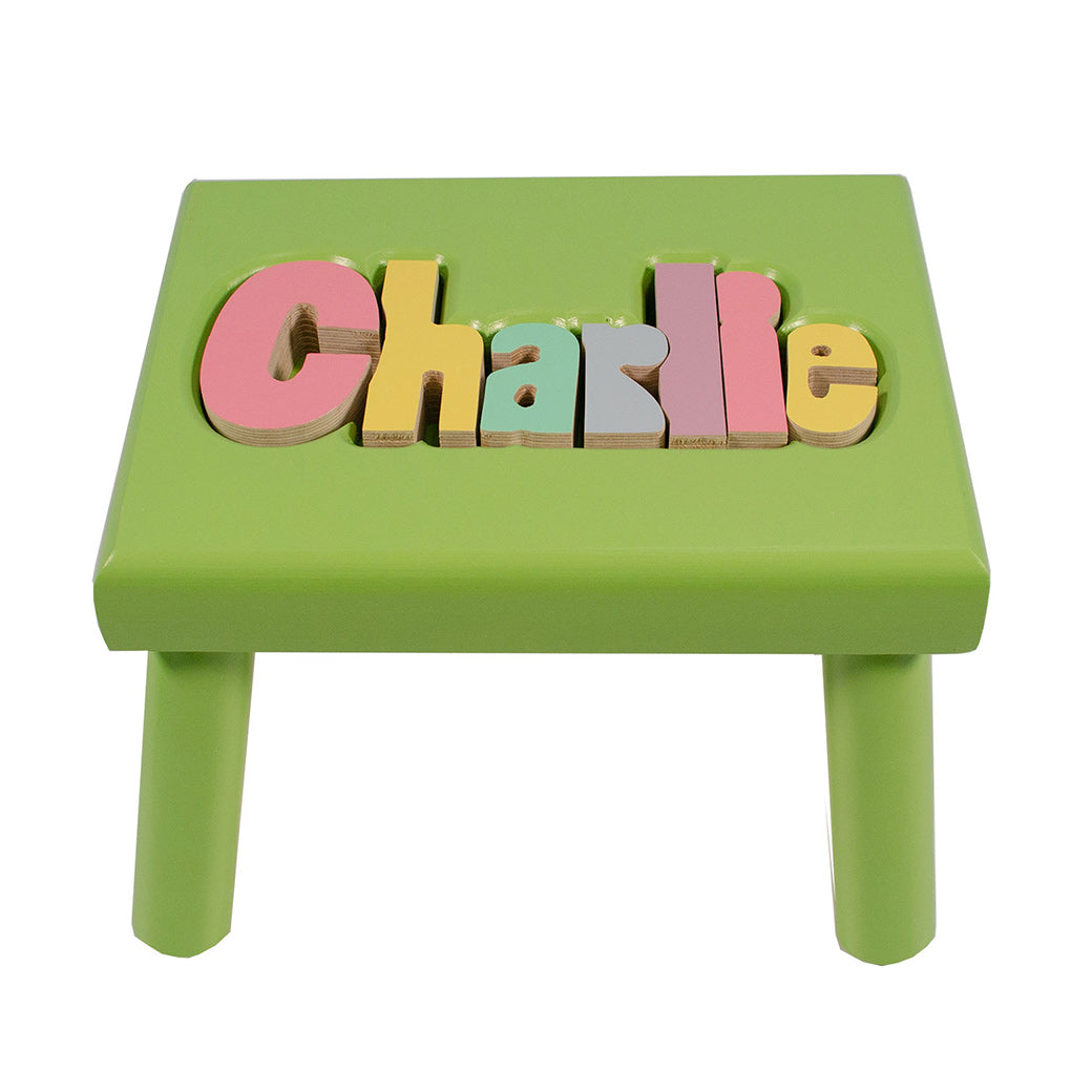 Hollow Woodworks Personalized Puzzle Stool | Modern Nursery™