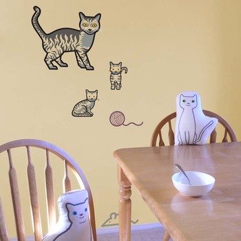 blik Tabby Cat Family Wall Stickers