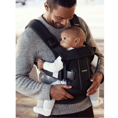 front view of BABYBJÖRN Baby Carrier One in -- Color_Black Air