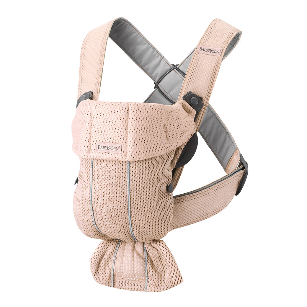 BABYBJÖRN Baby Carrier Mini with top part down in -- Color_Pearly Pink 3D Mesh