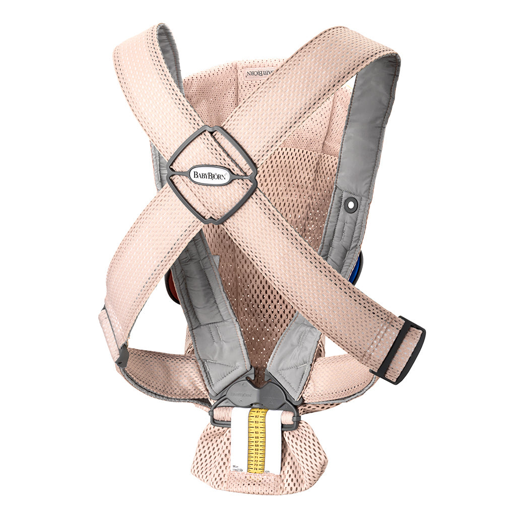 Back view of BABYBJÖRN Baby Carrier Mini in -- Color_Pearly Pink 3D Mesh