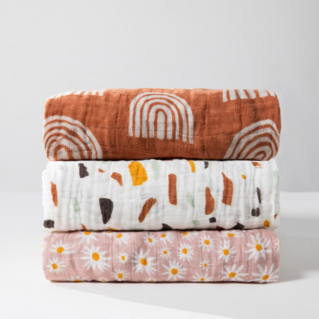 Stacked Babyletto All-Stages Bassinet Sheets In GOTS Certified Organic Muslin Cotton in -- Lifestyle