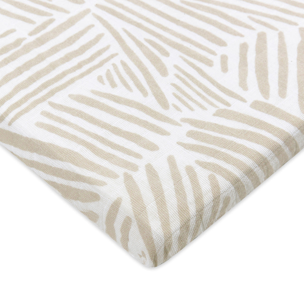 Babyletto All-Stages Bassinet Sheet In GOTS Certified Organic Muslin Cotton in -- Color_Oat Stripe