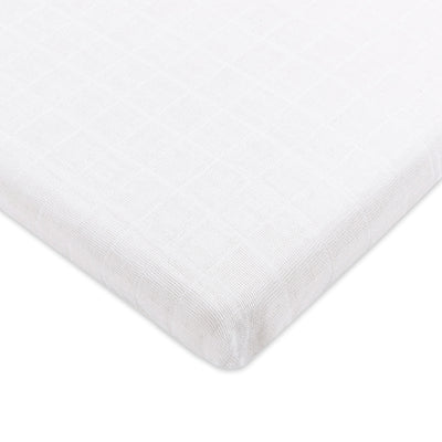 Babyletto All-Stages Bassinet Sheet In GOTS Certified Organic Muslin Cotton in -- Color_White