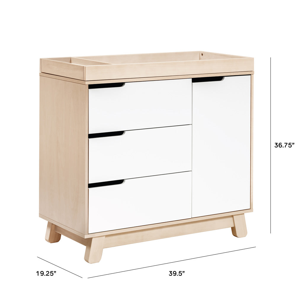 Dimensions of The Babyletto Hudson Changer Dresser in -- Color_Washed Natural/White