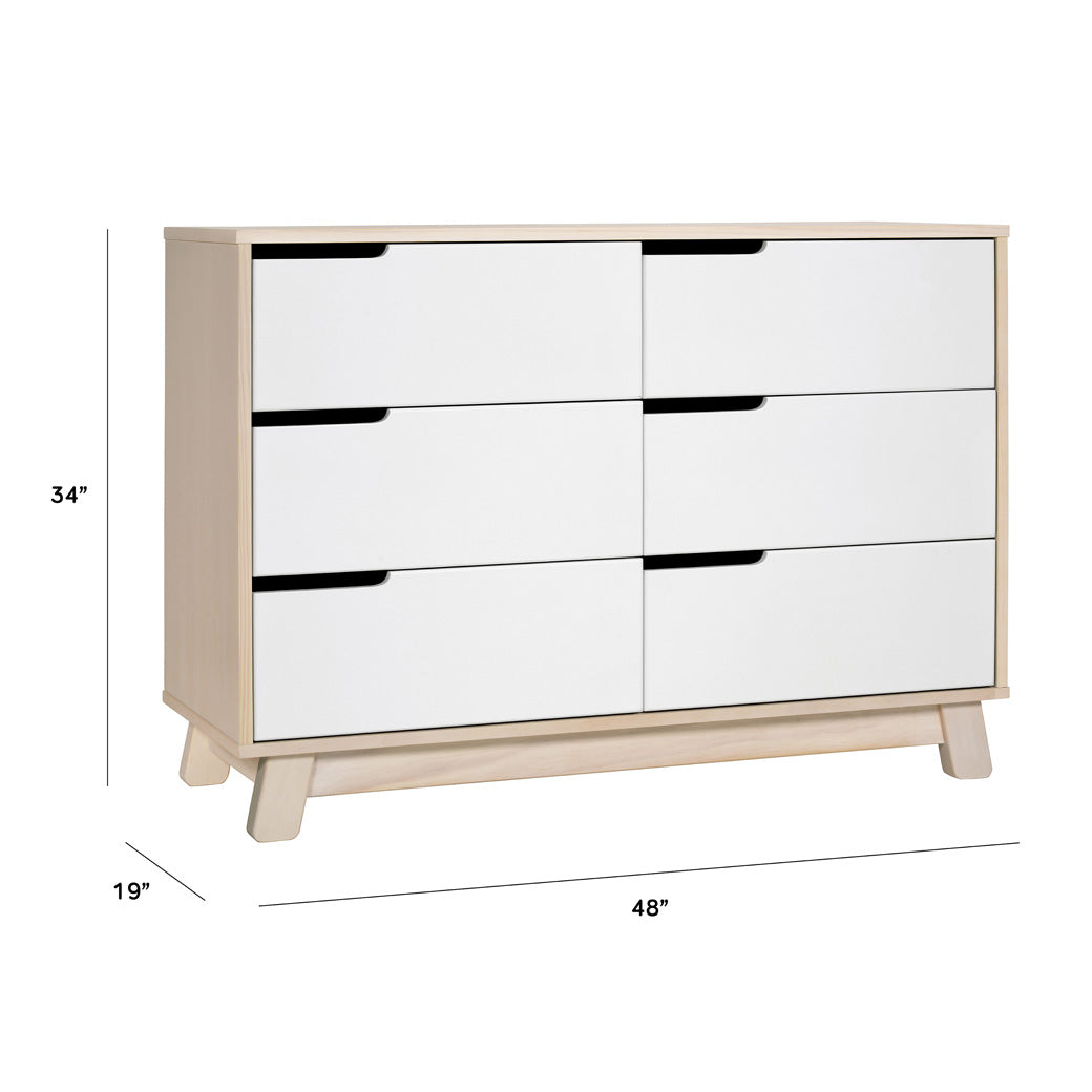 Hudson 6 Drawer Double Dresser Babyletto Washed Natural/White Hudson 6 Drawer Double Dresser Babyletto Washed Natural/White