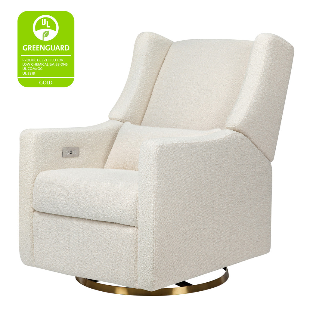 Babyletto Kiwi Glider Recliner with GREENGUARD tag in -- Color_Ivory Boucle with Gold Base