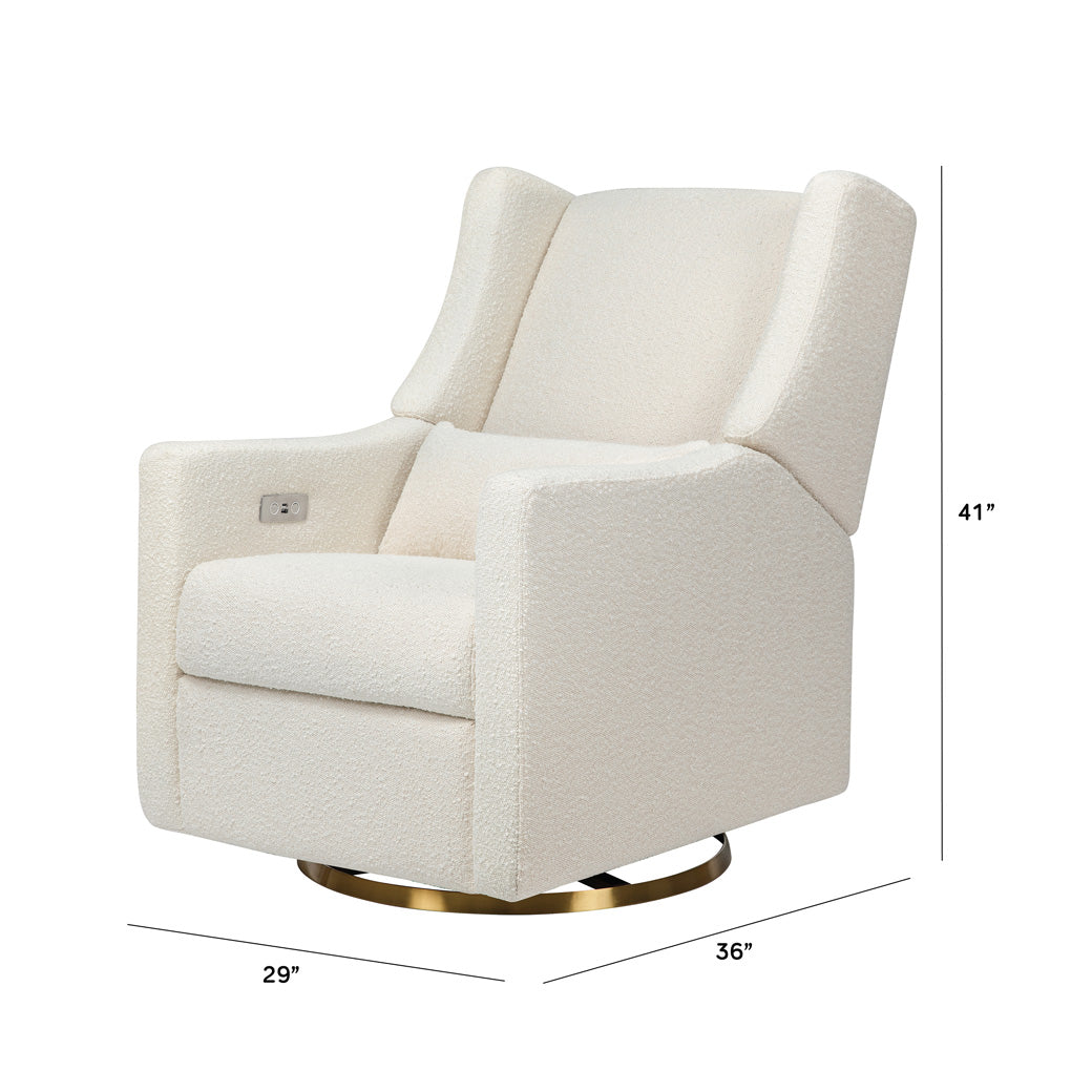Dimensions of Babyletto Kiwi Glider Recliner in -- Color_Ivory Boucle with Gold Base