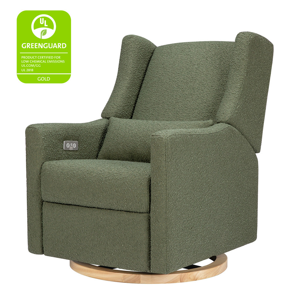 Babyletto Kiwi Glider Recliner with GREENGUARD tag in -- Color_Olive Boucle With Light Base