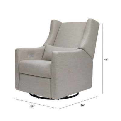 Dimensions of the Babyletto Kiwi Glider Recliner in -- Color_Performance Grey Eco-Weave