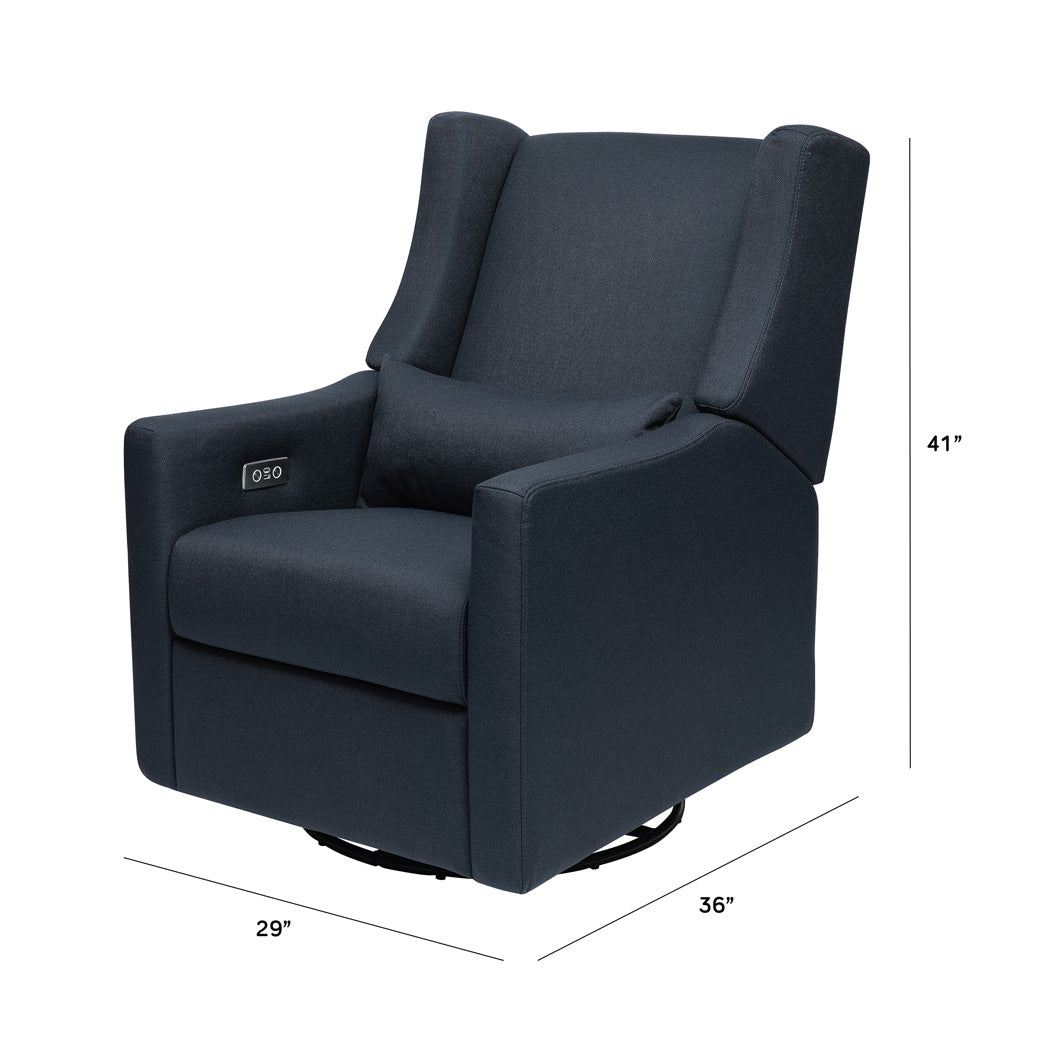 Dimensions of the Babyletto Kiwi Glider Recliner in -- Color_Performance Navy Eco-Twill