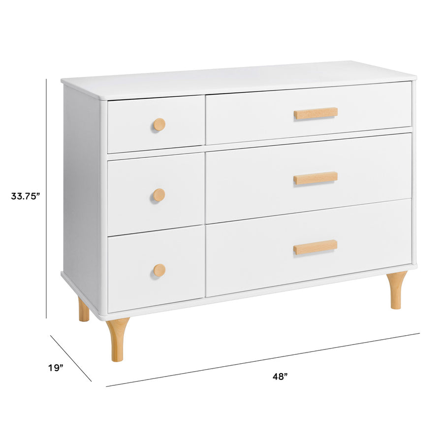angel line lauren 6 drawer dresser Angel Line Lauren 6 Drawer Double Dresser, White