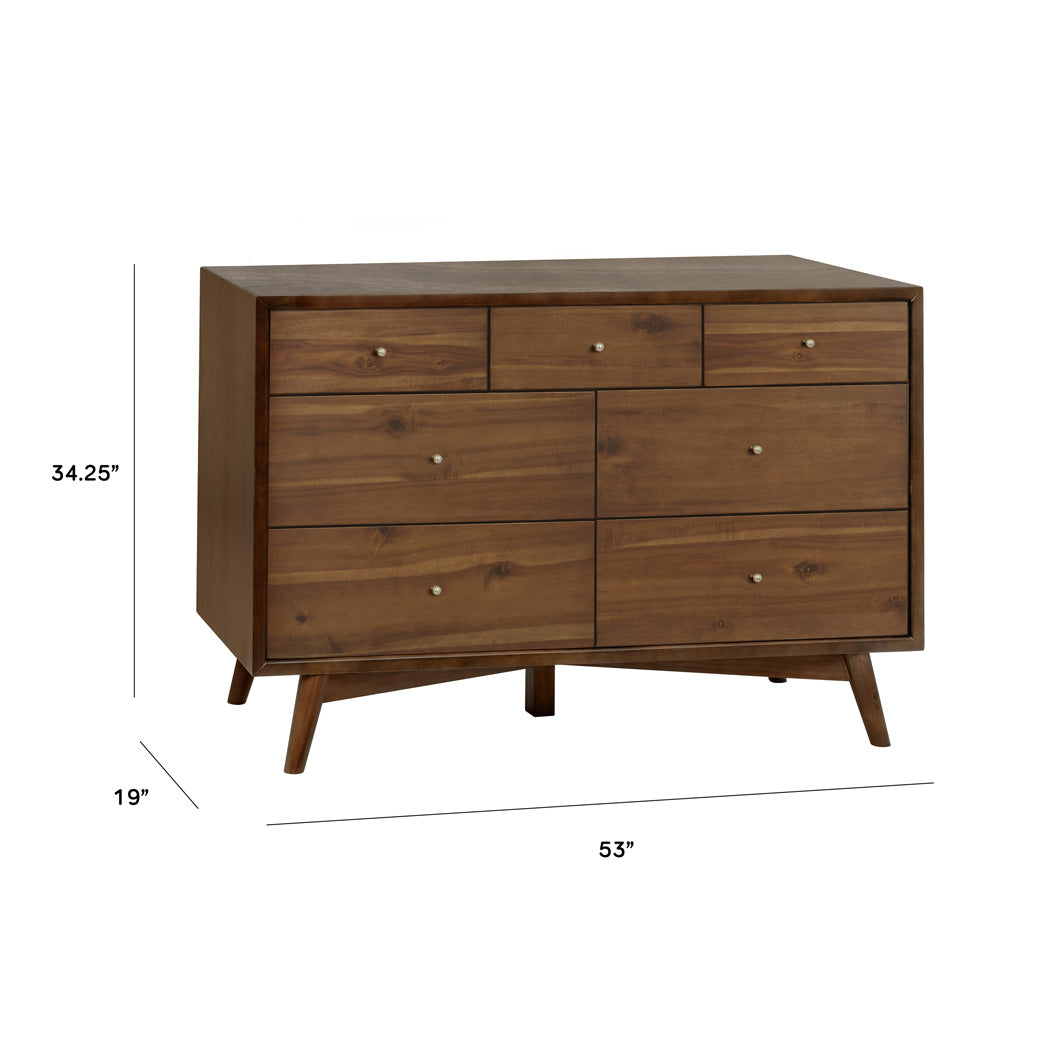 Dimensions of Babyletto's Palma 7-Drawer Assembled Double Dresser in -- Color_Natural Walnut