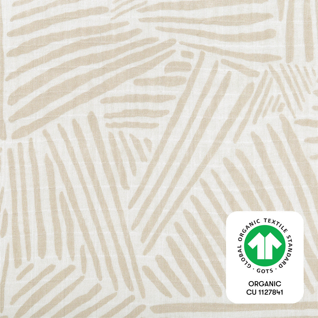 Babyletto's Quilt In 3-Layer GOTS Certified Organic Muslin Cotton with GREENGUARD tag in -- Color_Oat Stripe
