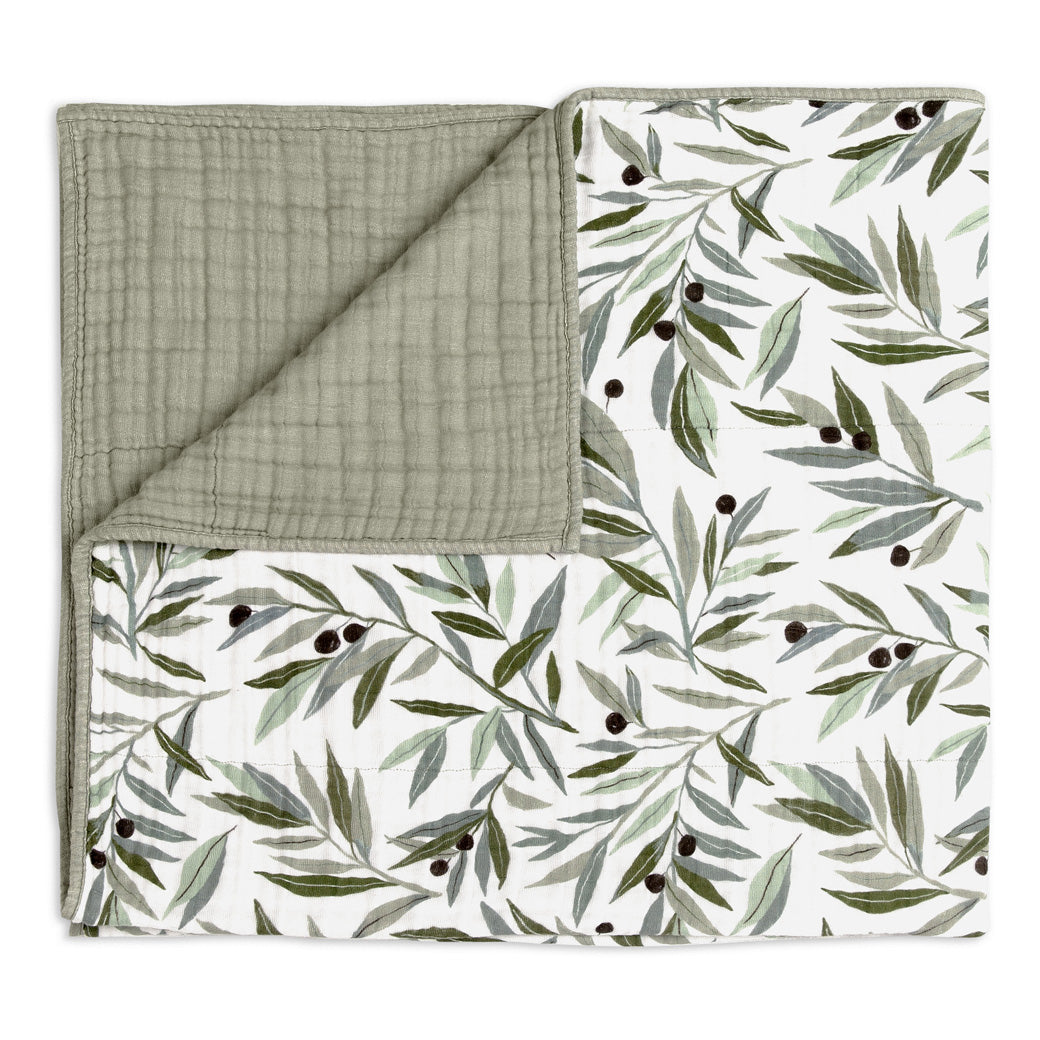 Babyletto's Quilt In 3-Layer GOTS Certified Organic Muslin Cotton in -- Color_Olive Branches