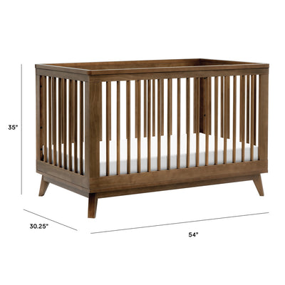 Dimensions of Babyletto's Scoot 3-in-1 Convertible Crib in -- Color_Natural Walnut