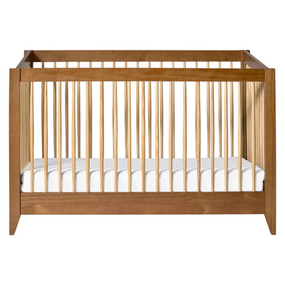Front view of Babyletto's Sprout 4-in-1 Convertible Crib in -- Color_Chestnut / Natural