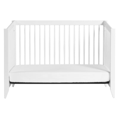 Front view of  Babyletto's Sprout 4-in-1 Convertible Crib as daybed in -- Color_White