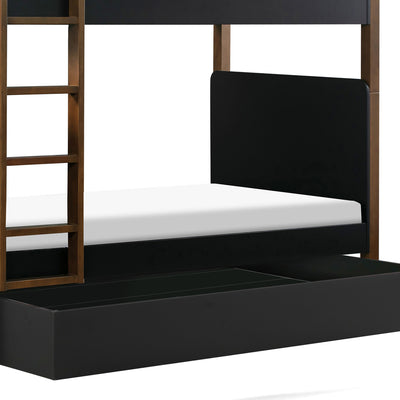 Babyletto's Universal Twin Storage Trundle Bed with storage open in -- Color_Black
