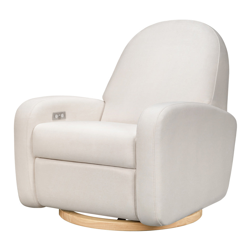 The Babyletto Nami Glider Recliner in -- Color_Performance Cream Eco-Weave With Light Base