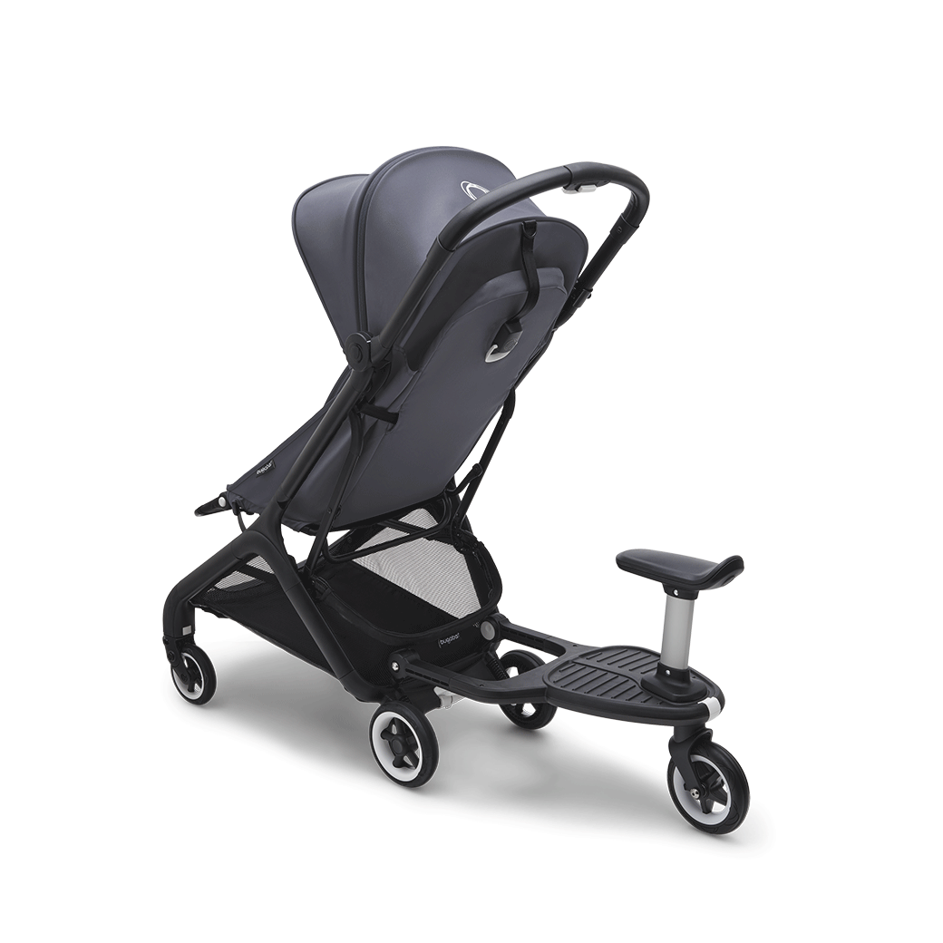 The Bugaboo Butterfly Comfort Wheeled Board+ with the seat attached to the Butterfly stroller
