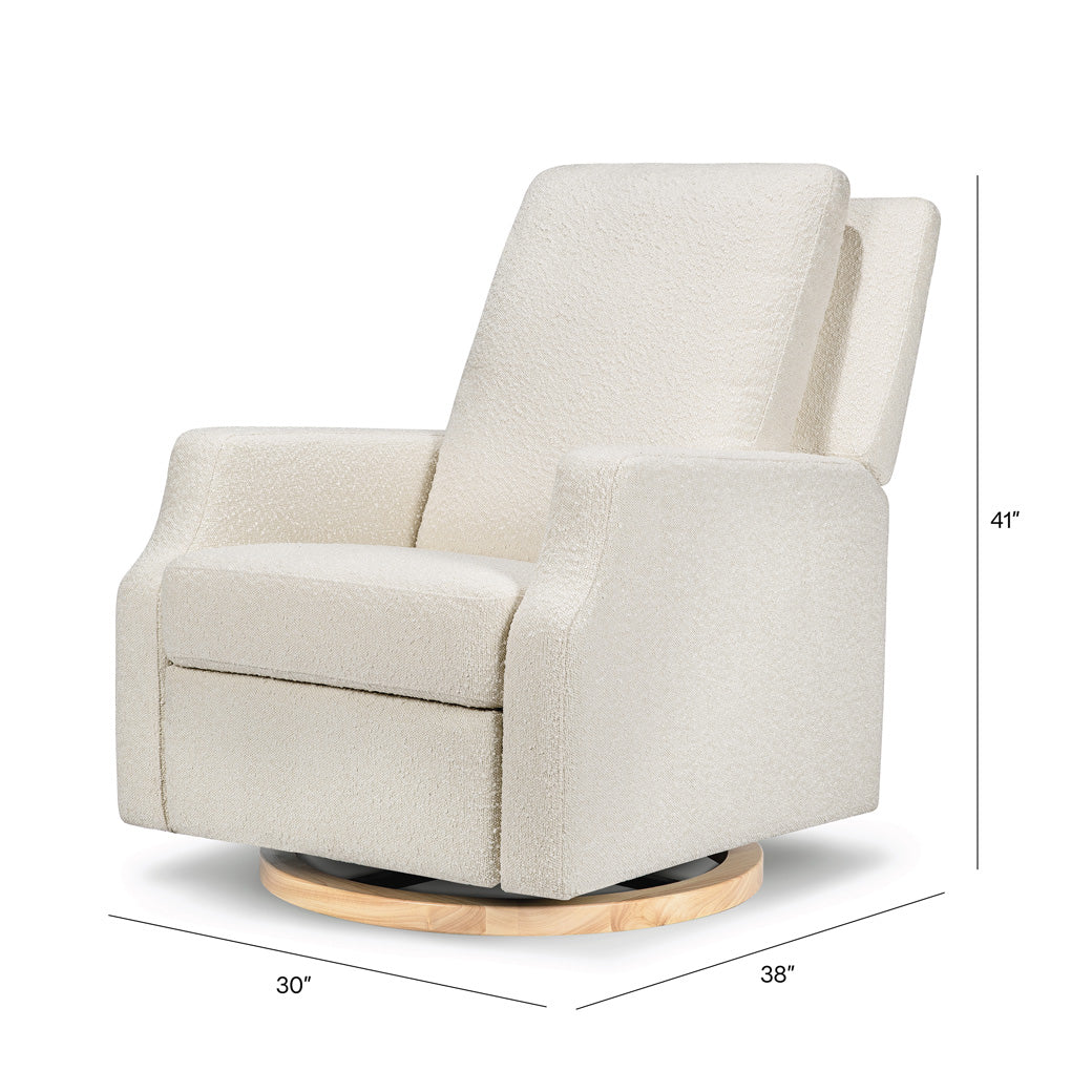 Dimensions of Namesake's Crewe Recliner & Swivel Glider in -- Color_Ivory Boucle With Light Wood Base