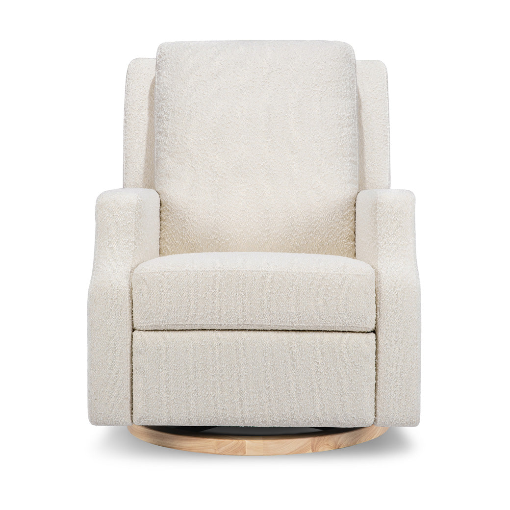 Front view of Namesake's Crewe Recliner & Swivel Glider in -- Color_Ivory Boucle With Light Wood Base