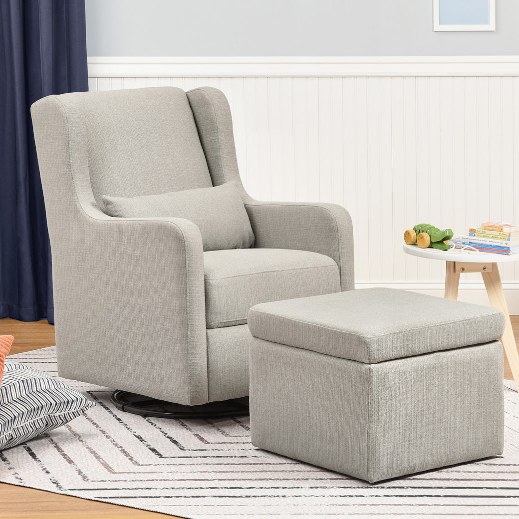 Adrian Swivel Glider With Storage Ottoman