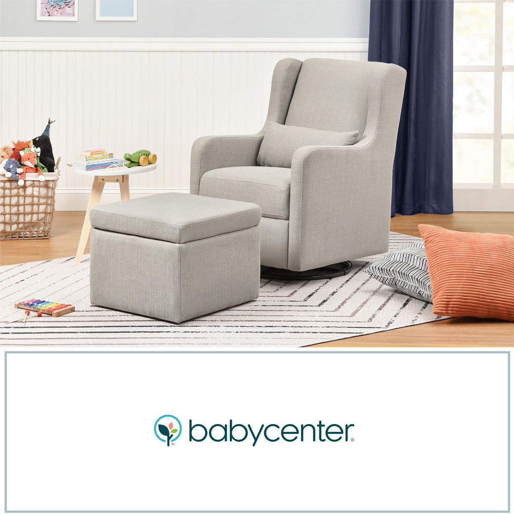 Adrian Swivel Glider With Storage Ottoman