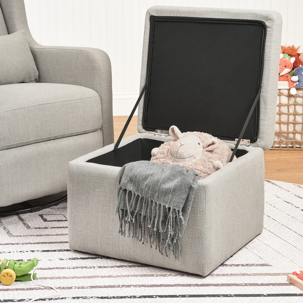 Adrian Swivel Glider With Storage Ottoman