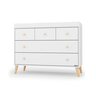 Dadada Austin 5-Drawer Dresser with changing tray in -- Color_White/Natural