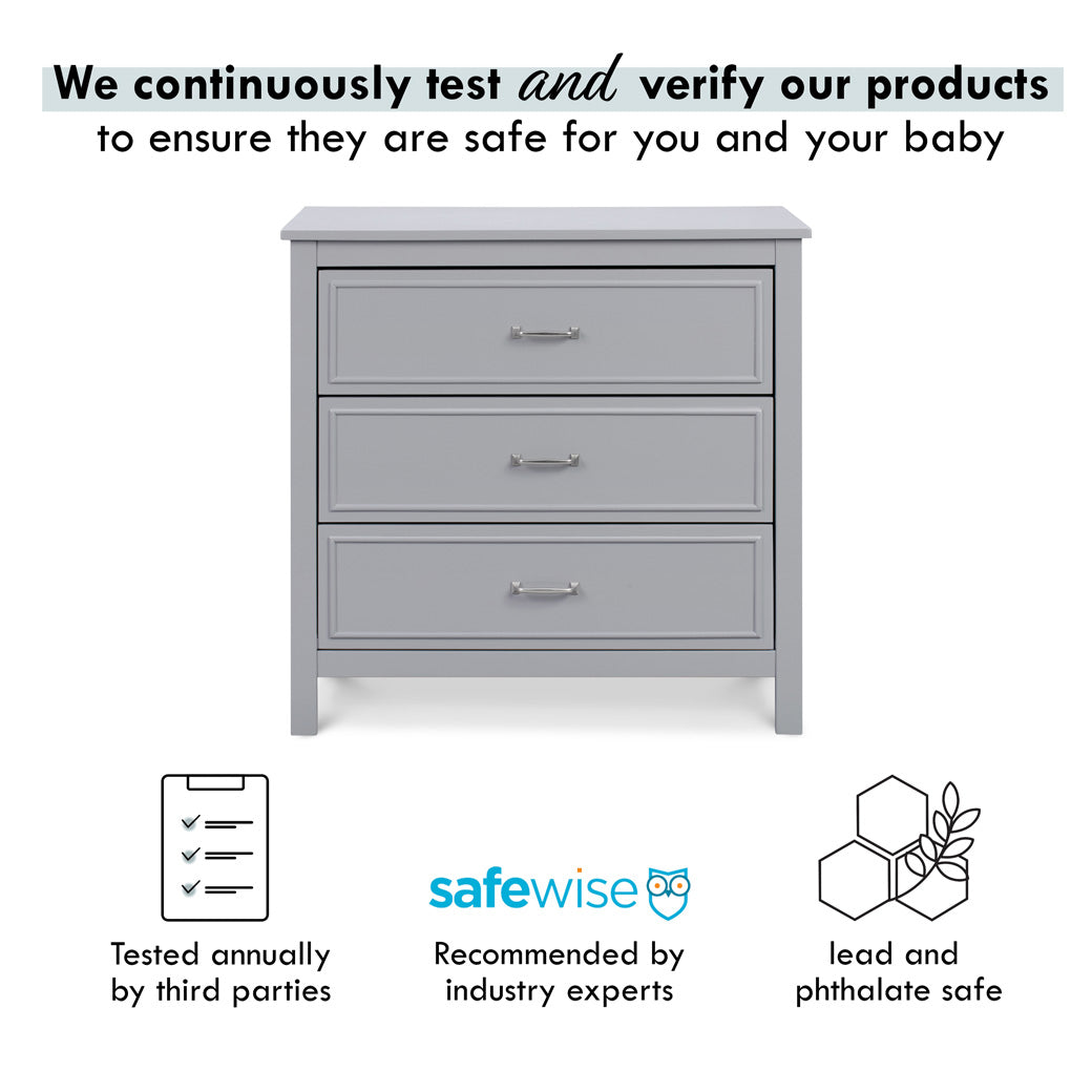 Safety certification for The DaVinci Charlie 3-Drawer Dresser in -- Color_Grey