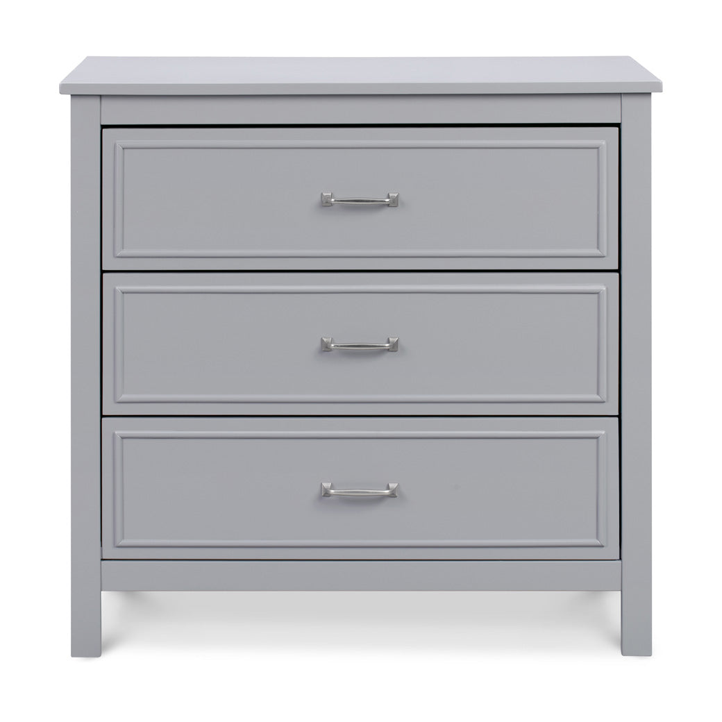 Front view of The DaVinci Charlie 3-Drawer Dresser in -- Color_Grey