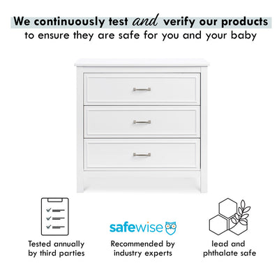 Safety certification for The DaVinci Charlie 3-Drawer Dresser in -- Color_White