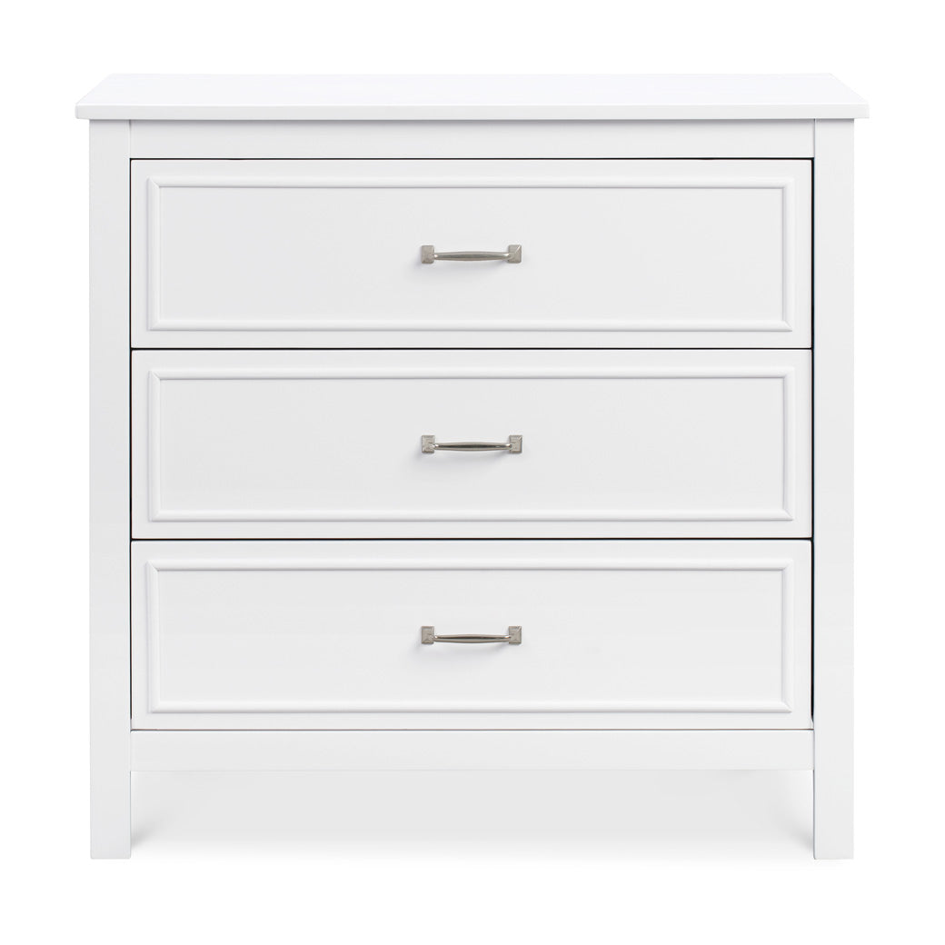 Front view of The DaVinci Charlie 3-Drawer Dresser in -- Color_White