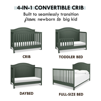Conversions of The DaVinci Charlie 4-in-1 Convertible Crib in -- Color_Forest Green