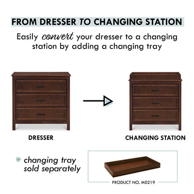 Information about converting The DaVinci Charlie 3-Drawer Dresser in -- Color_Espresso